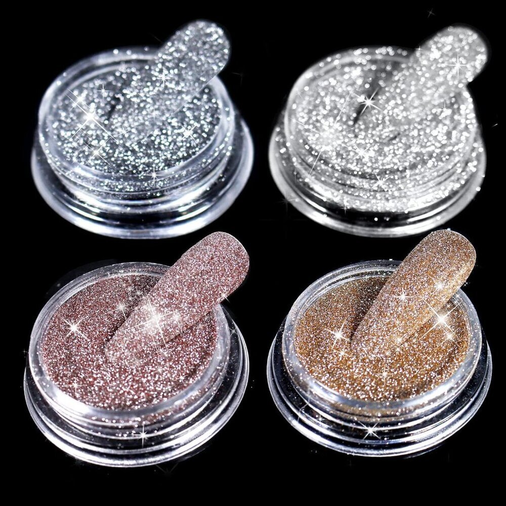 Diamond Nail Glitter 4 Colors Sparkling Korea Reflective Diamond Glitter Dust Sh